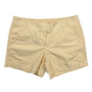J. Crew Soft Pastel Yellow Flat Front Chino Shorts Women's Size 10 34x5